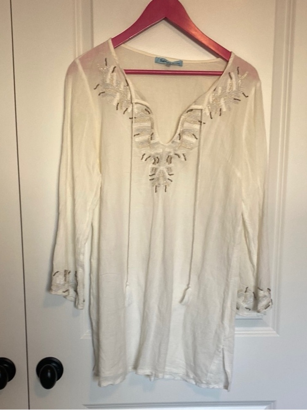 Embroidered Ivory Women’s Tunic Top